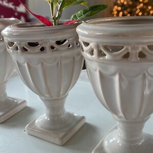 Vintage Mini Ceramic Urns Trio - Mini Planters - 5”